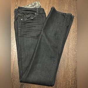 Paige Skyline Straight Leg Jeans Dark Wash Stretch Mid Rise Womens Size 30 USA